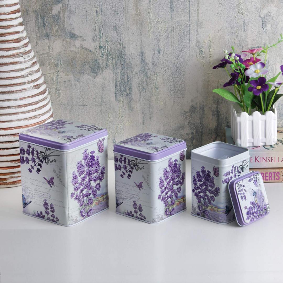Metal Tin Box Square 3Pcs Set Raw4210