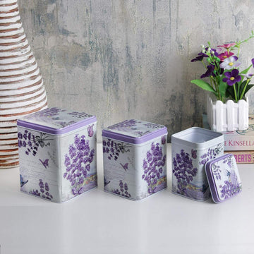 Metal Tin Box Square 3Pcs Set Raw4210