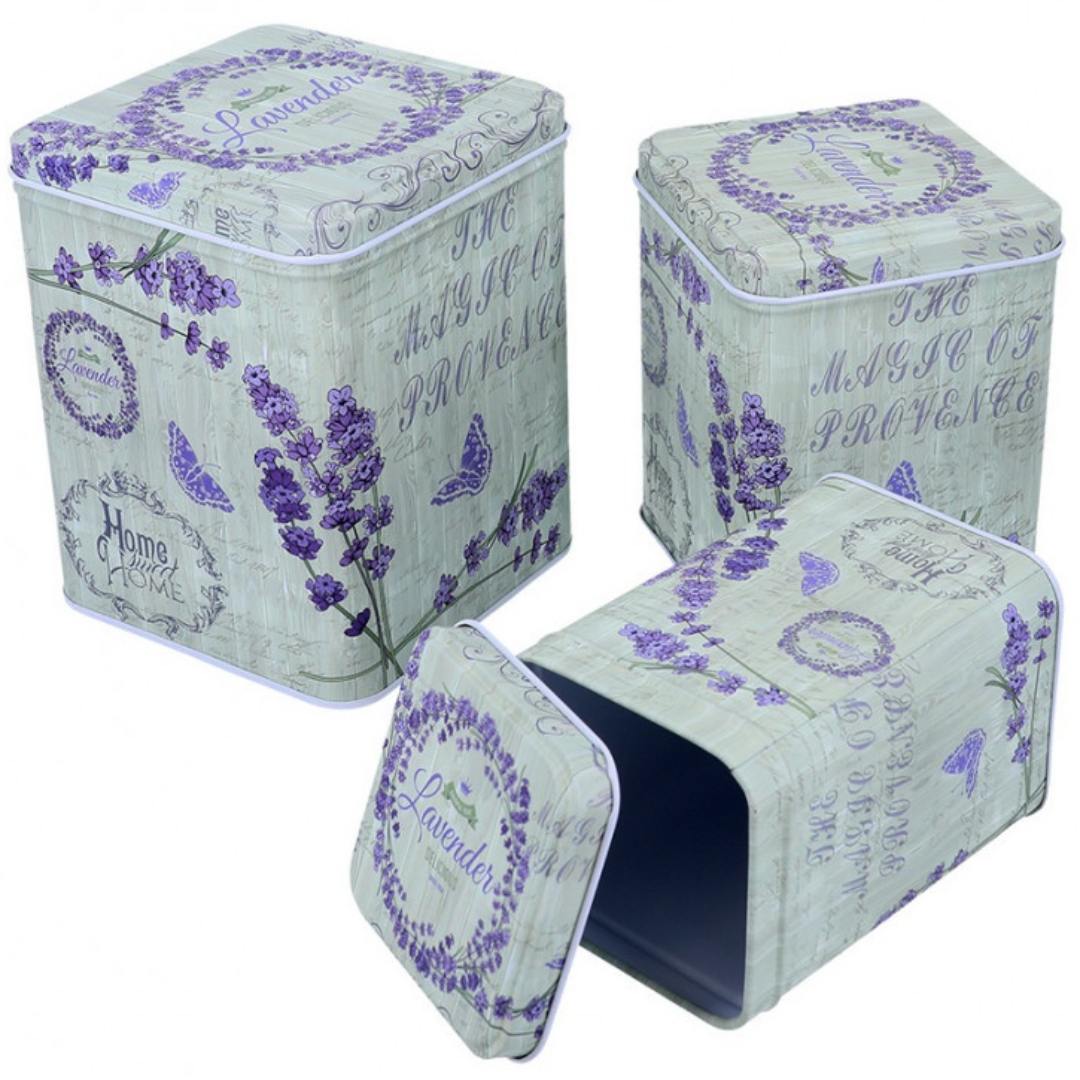 Metal Tin Box Square 3Pcs Set Raw4210