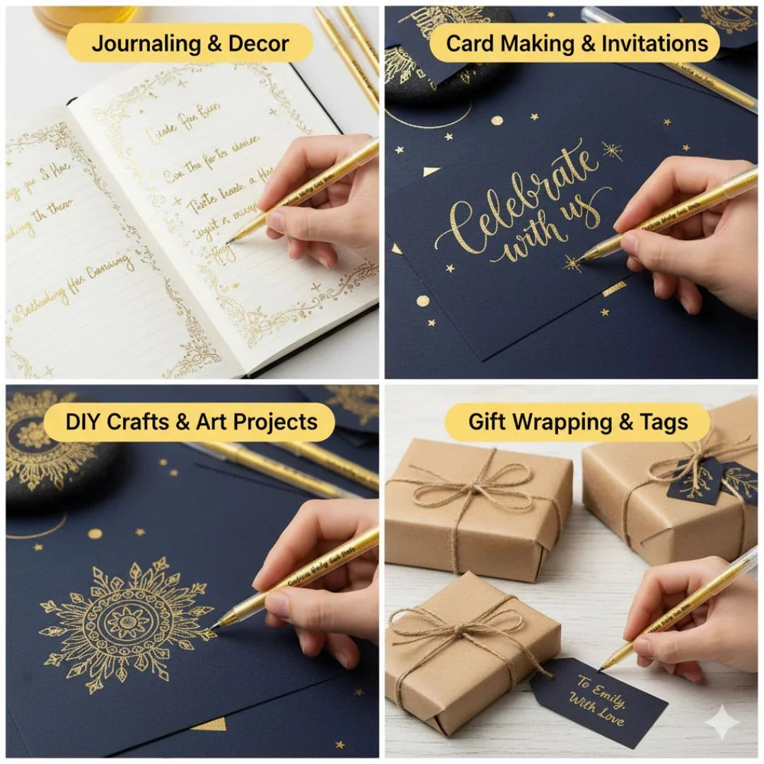 (  ) Golden Rolly Gel Pens For Doodle, Mandala, Sketching 1 unit