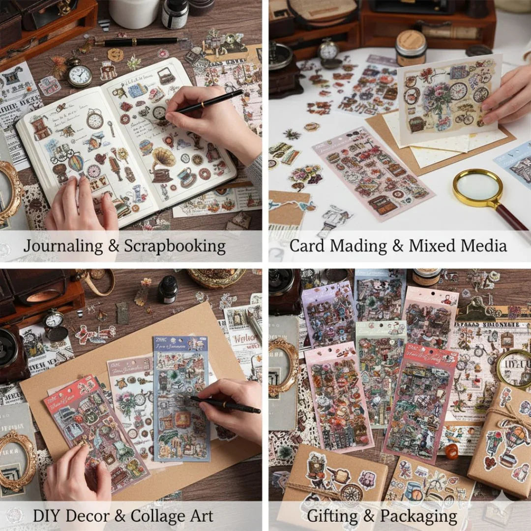 Premium Fantasy-Themed Journaling Stickers – Pack of 6 Sheets – Magical Aesthetic Stickers for Scrapbooking & Planners