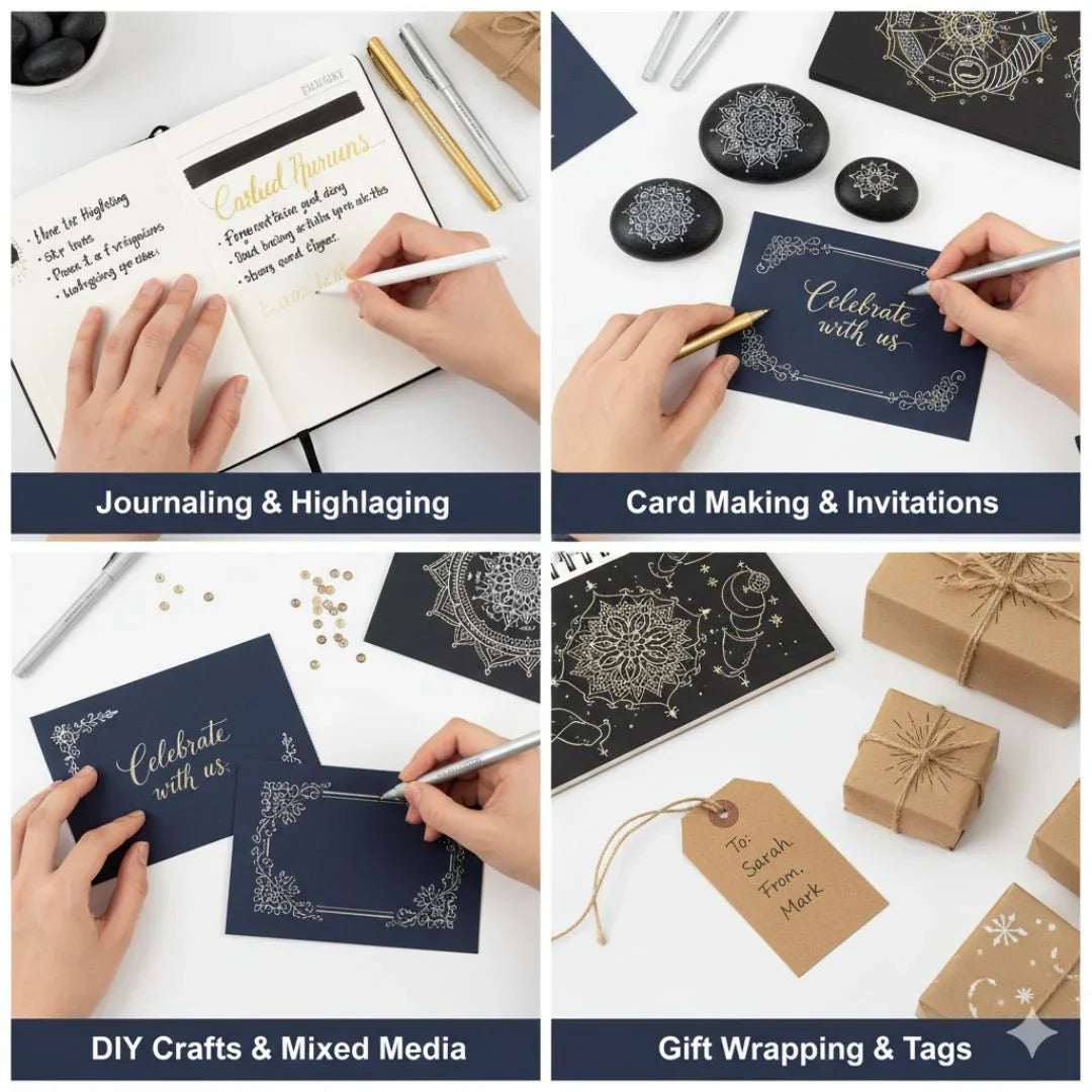 (   ) Silver Gel Pen, Mandala Pen for doodling and projects