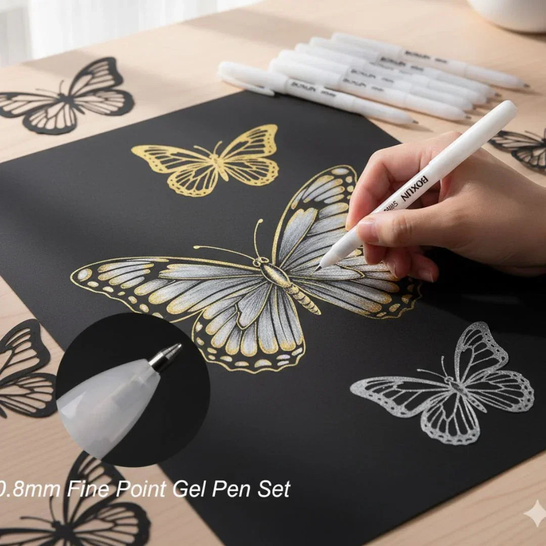 (   ) Silver Gel Pen, Mandala Pen for doodling and projects