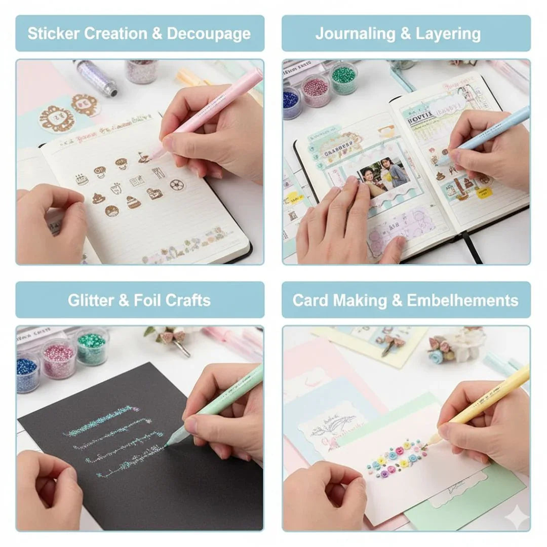 Glue Pen – Transparent, Quick-Dry Adhesive for DIY, Crafts & Journaling | Contains 1 Glue Pen