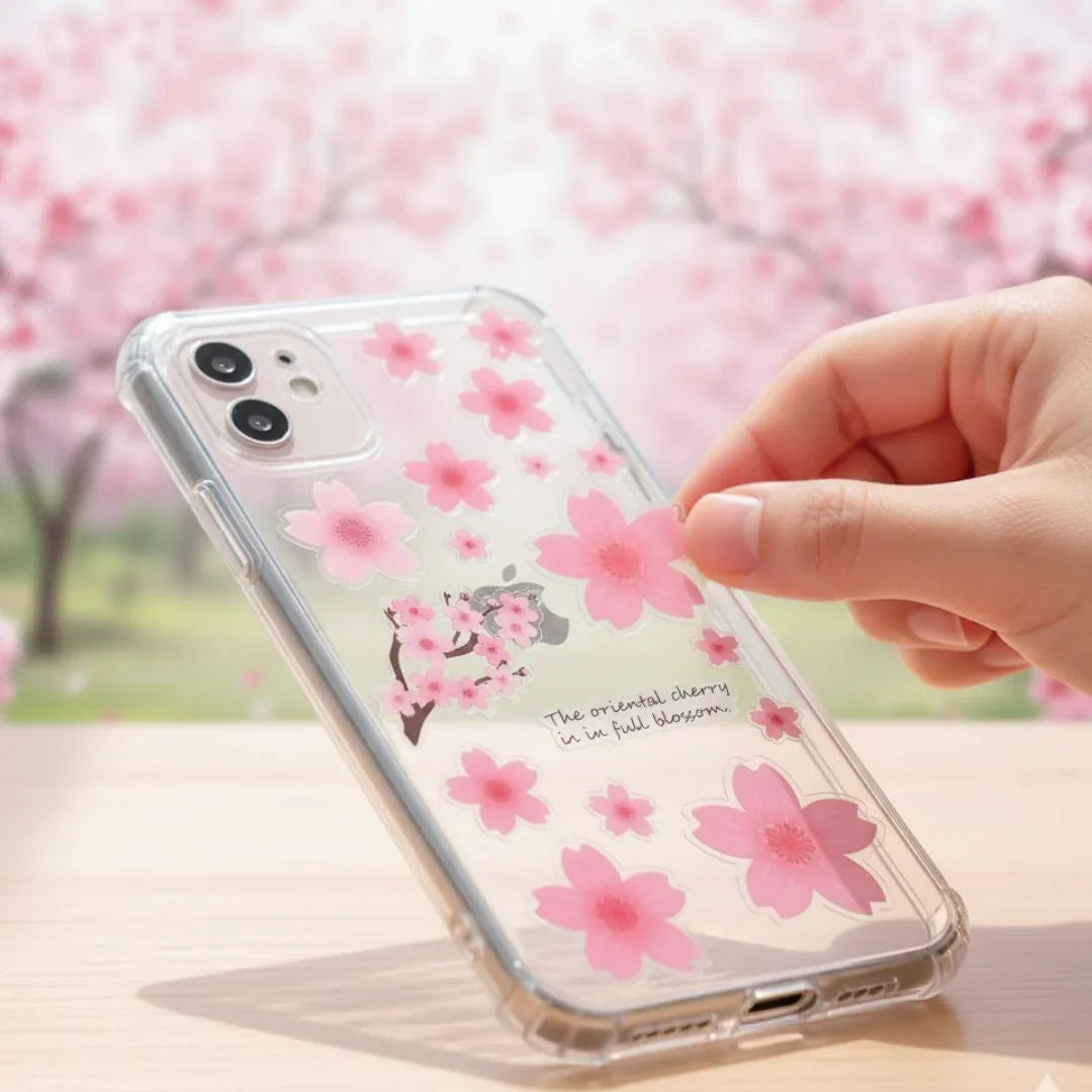 Cherry blossom 3d decorative sticker for journaling and scrapbooking  -Pack of 1 sheet