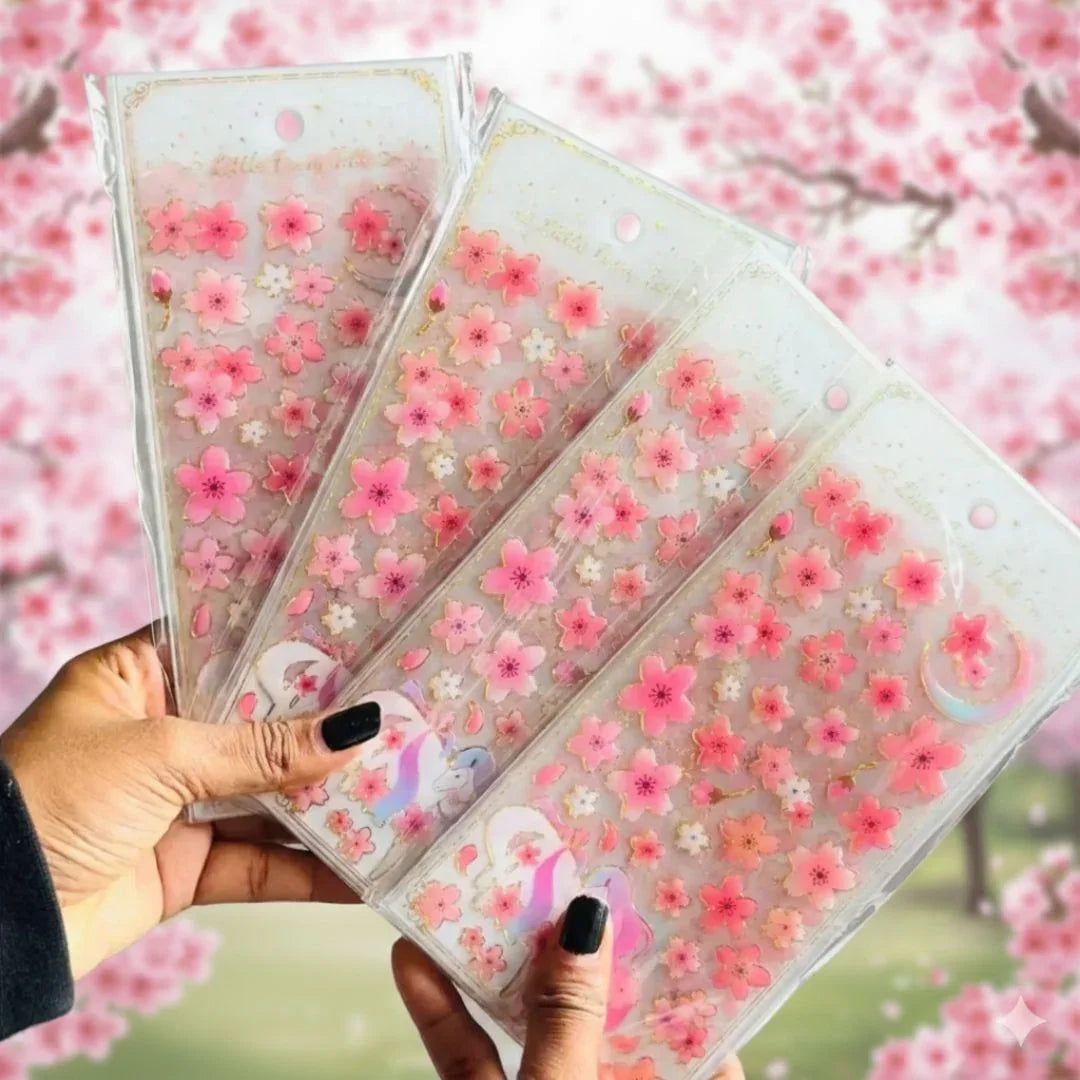 Cherry blossom 3d decorative sticker for journaling and scrapbooking  -Pack of 1 sheet
