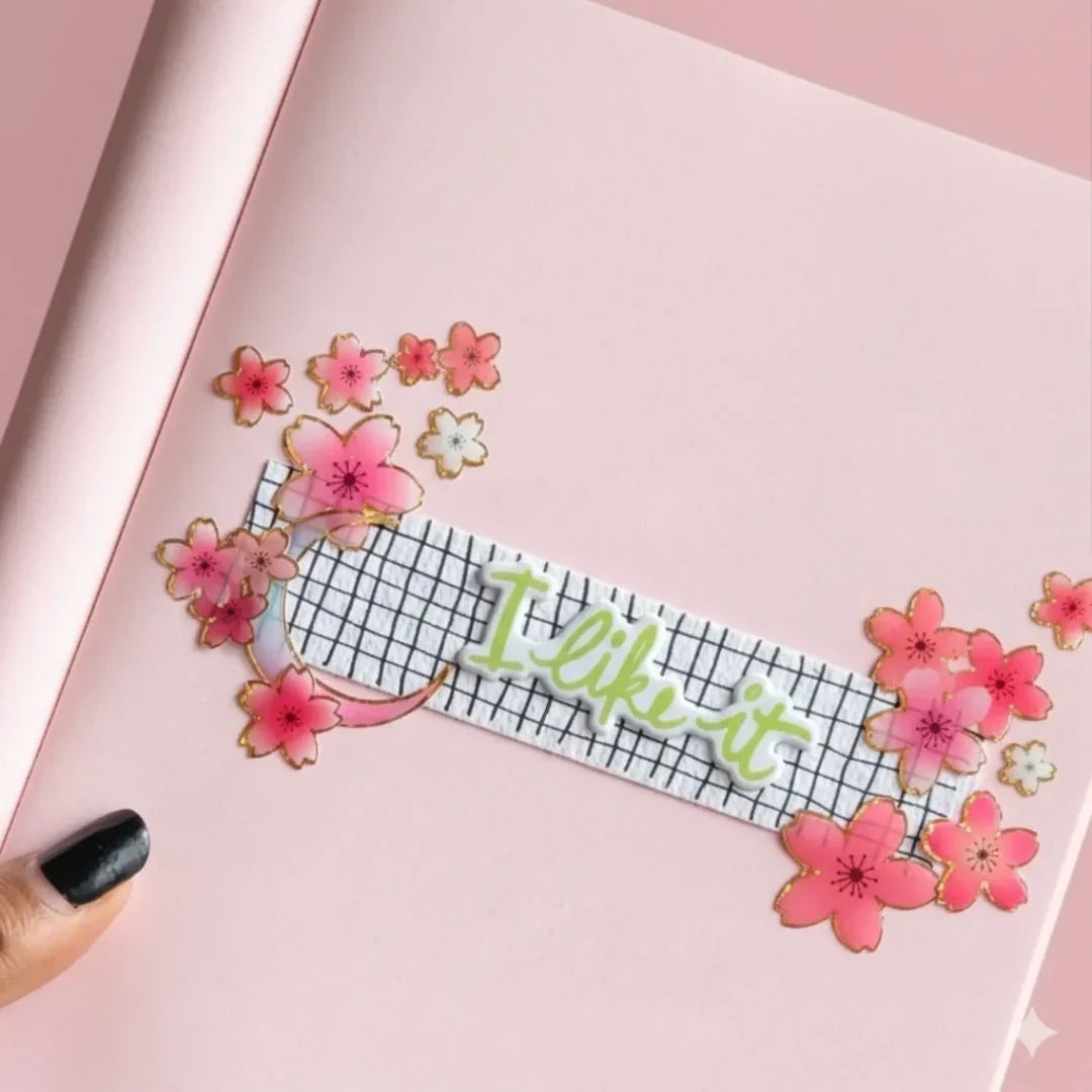 Cherry blossom 3d decorative sticker for journaling and scrapbooking  -Pack of 1 sheet