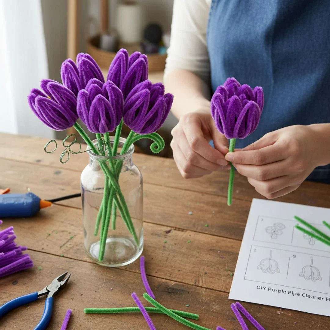 Pipe Cleaner Plain 100Pc Light Purple (T11)