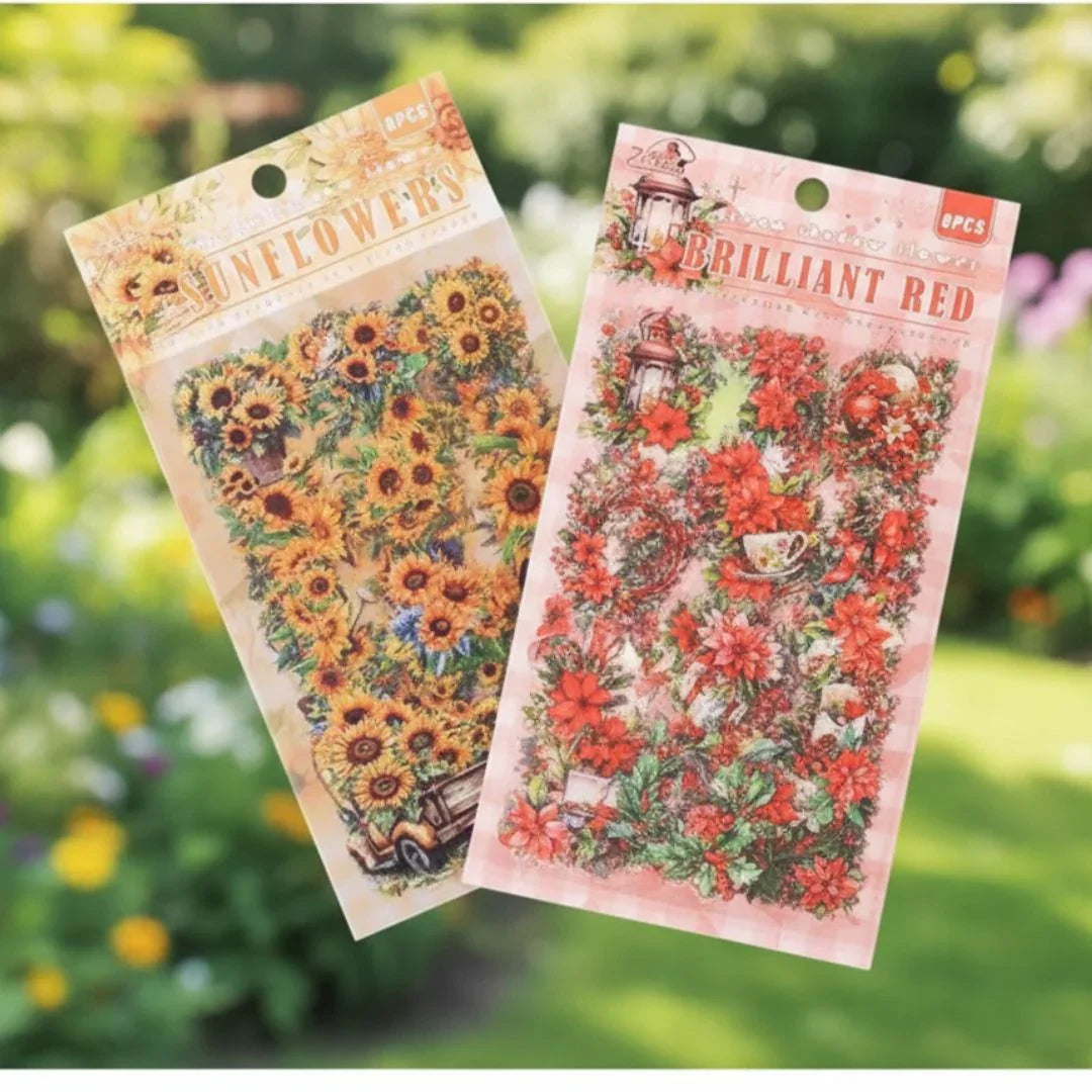 Premium Floral Journaling Stickers l Pack of 6 Sheets l Elegant Floral Stickers for Scrapbooking & Planners
