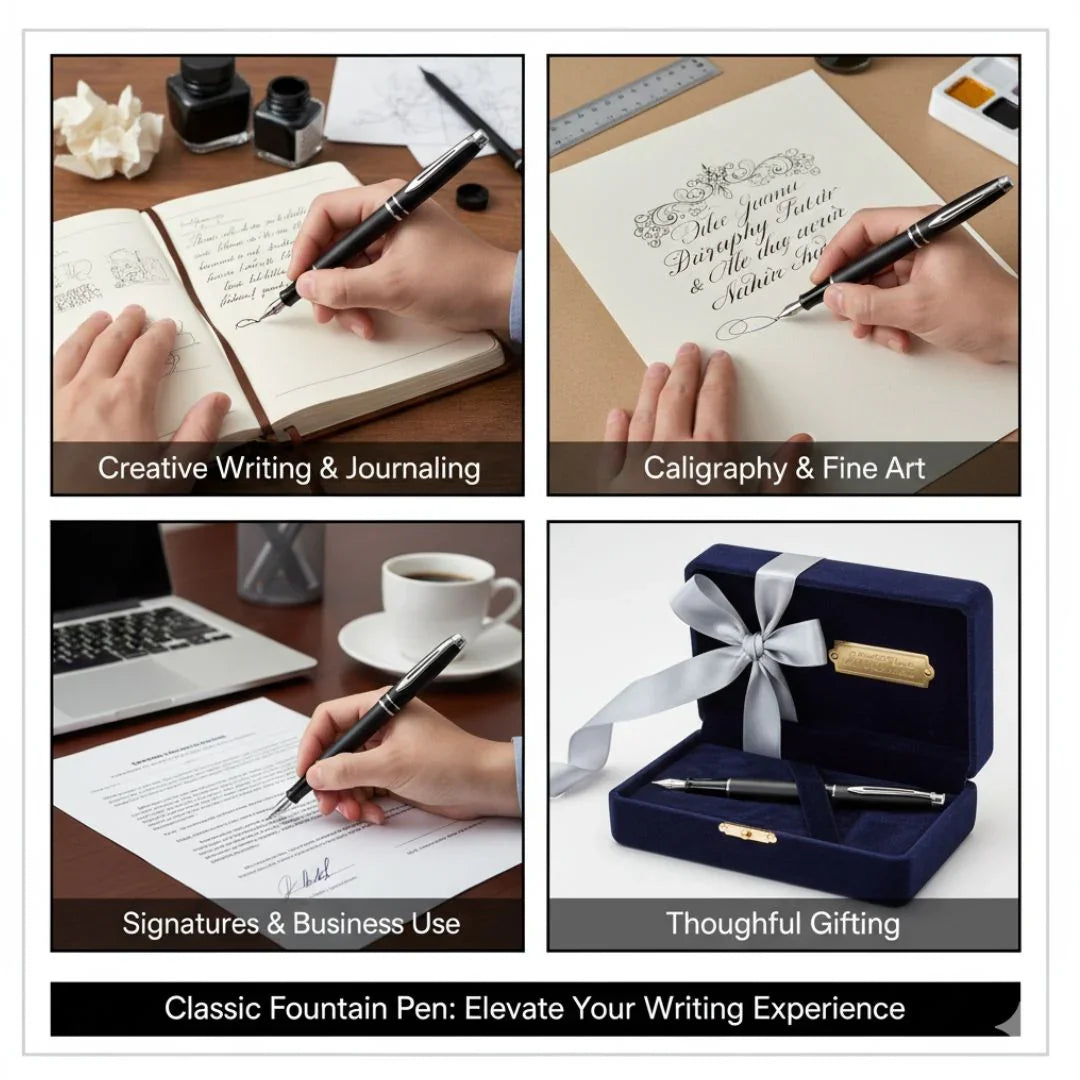 Fountain Pen Black Silver Clip 181FPBKSC