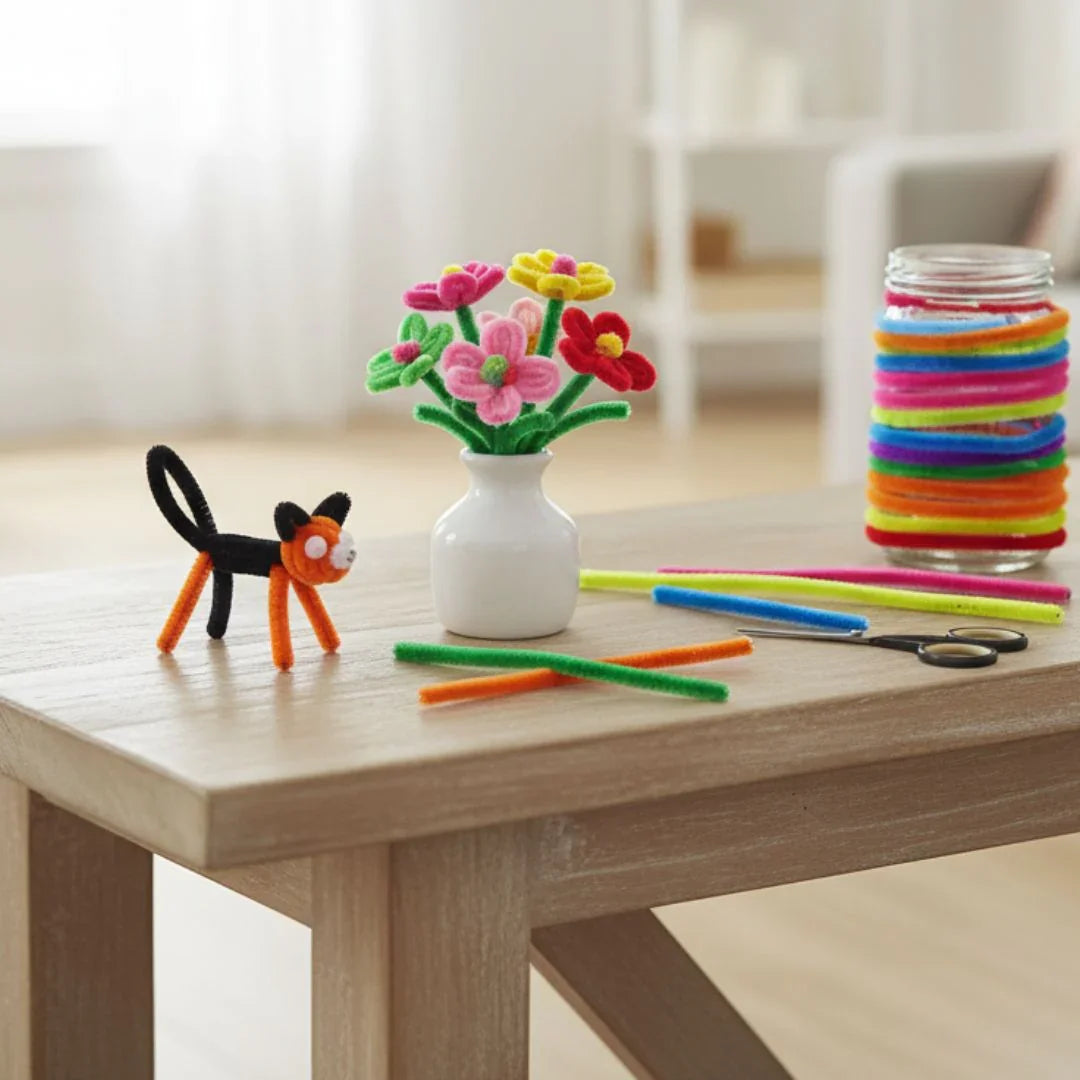 Pc100M Pipe Cleaner Plain 100Pc Multi Colored