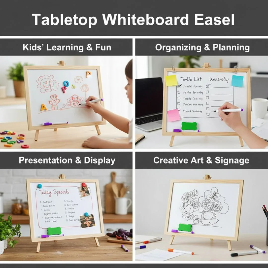 19" White Board With Easel 25X46Cm (19W)