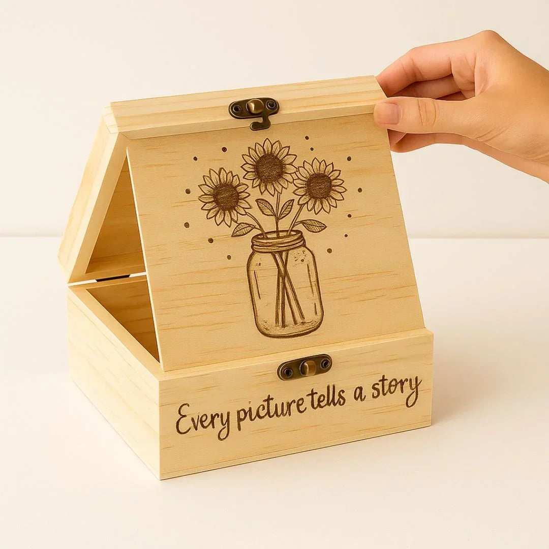 Wooden Box Square 6X6Inch Raw-3315