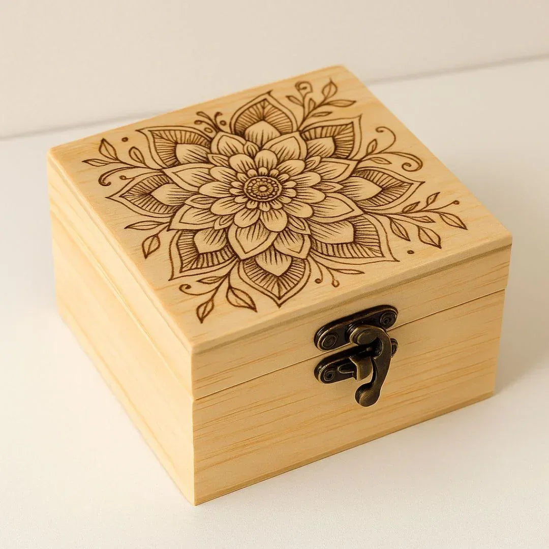 Wooden Box Square 6X6Inch Raw-3315