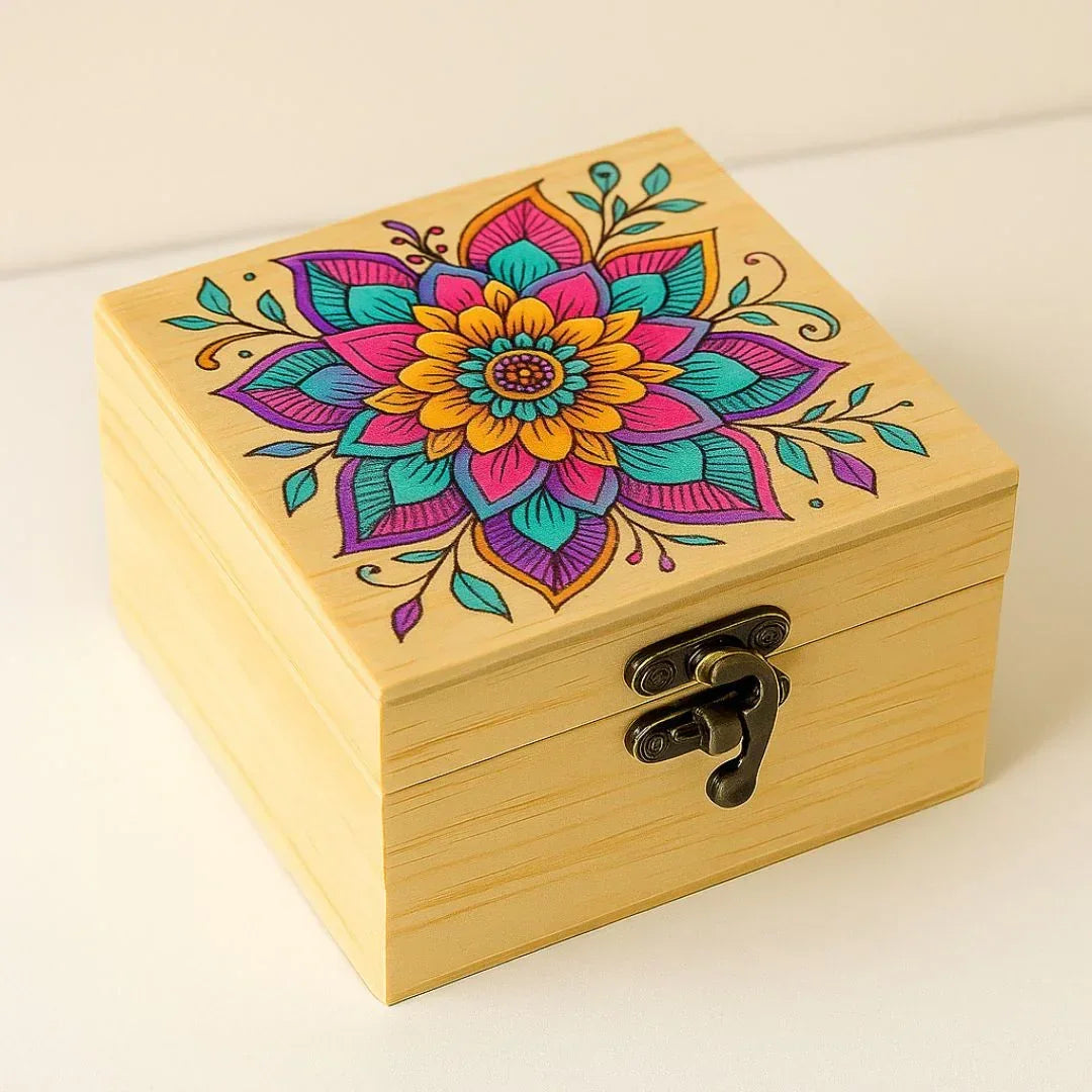 Wooden Box Square 6X6Inch Raw-3315