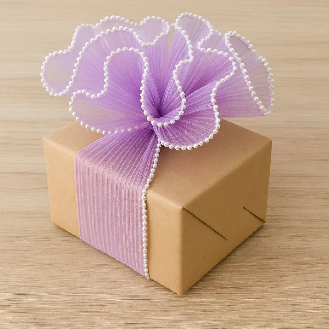 Mg2513A Purple Wrapping Paper Net Wrinkled With Pearl