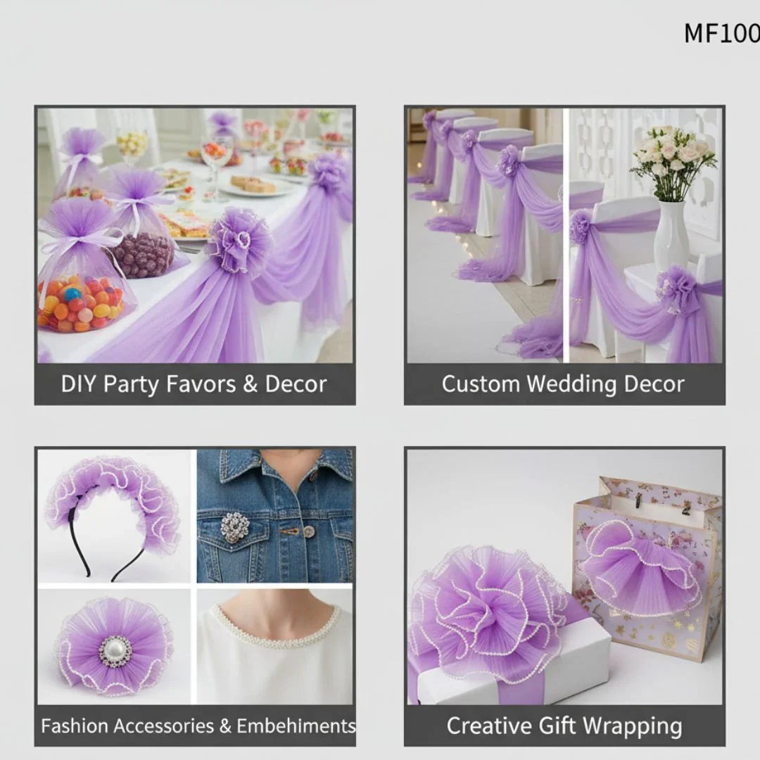 Mg2513A Purple Wrapping Paper Net Wrinkled With Pearl