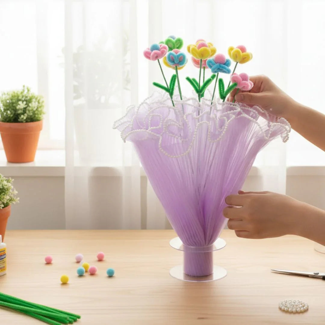 Mg2513A Purple Wrapping Paper Net Wrinkled With Pearl