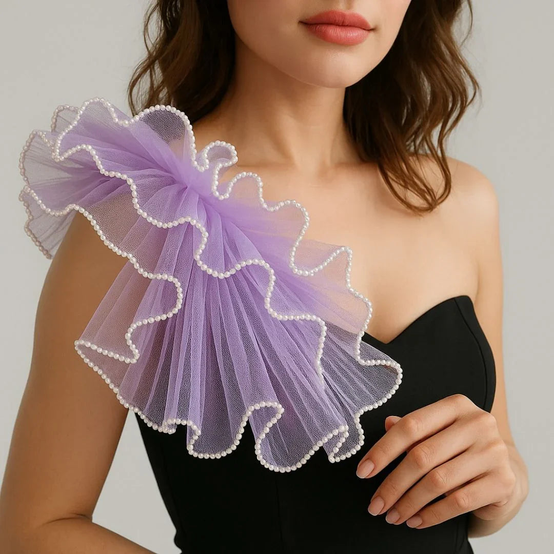 Mg2513A Purple Wrapping Paper Net Wrinkled With Pearl