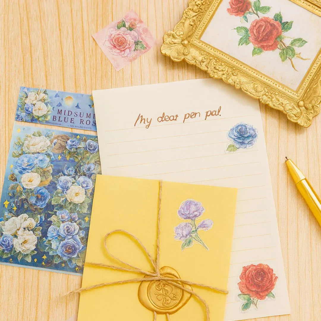 Premium Floral Journaling Stickers l Pack of 4 Sheets l Elegant Floral Stickers for Scrapbooking & Planners