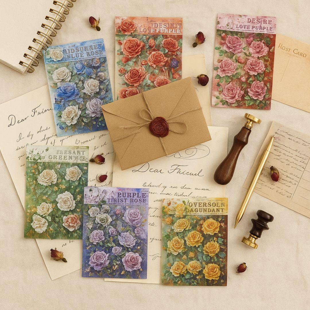 Premium Floral Journaling Stickers l Pack of 4 Sheets l Elegant Floral Stickers for Scrapbooking & Planners
