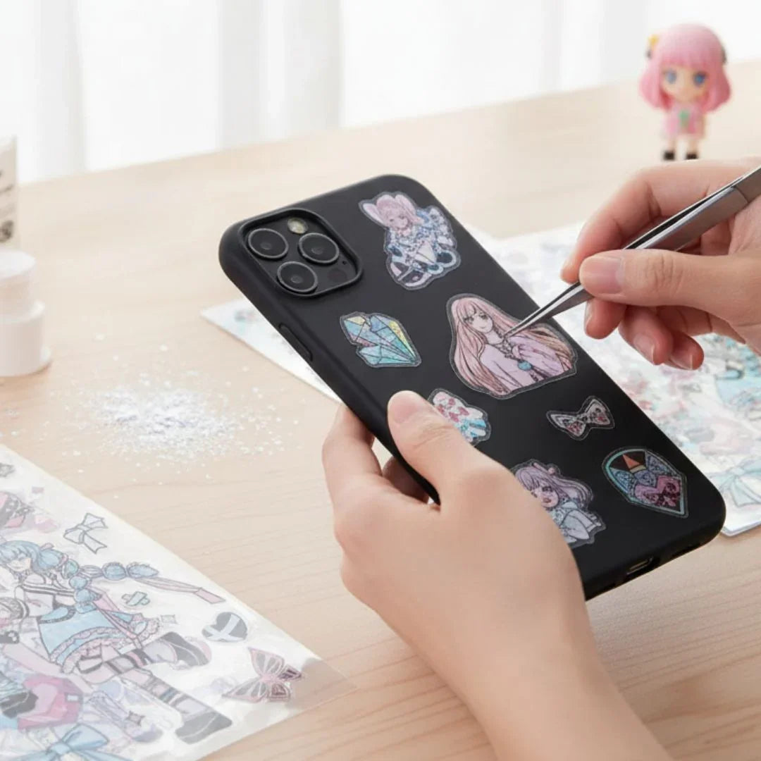 Cute Anime girls  waterproof pet sticker for journaling and scrapbooking- Pack of 6 sheets