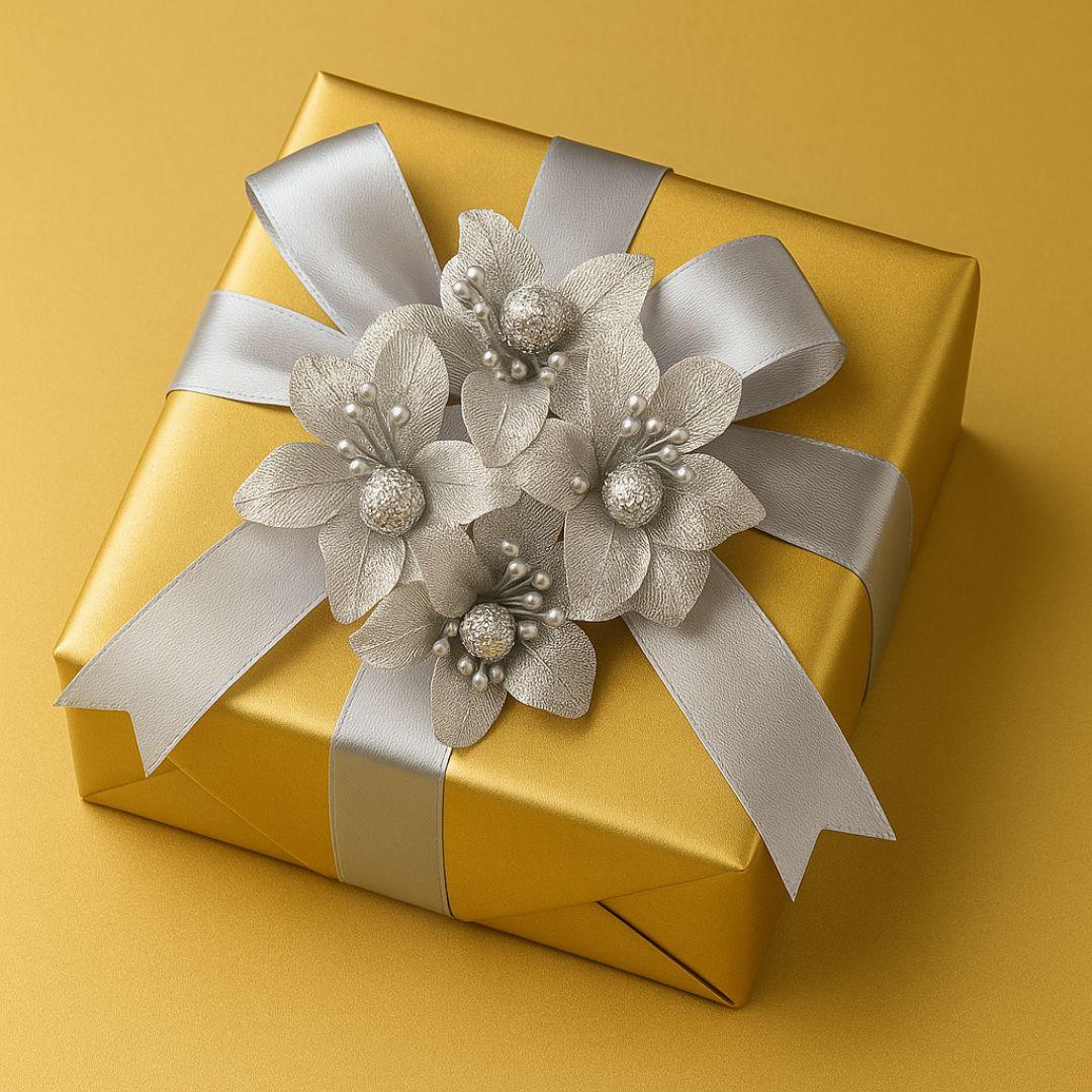 Mg23-1S Cloth Flower Silver 60Pc