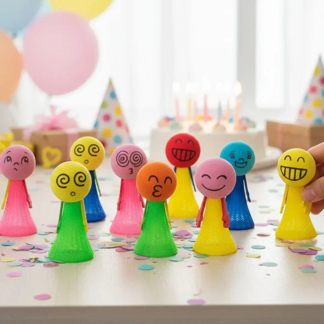 Funny Emoji Jumping Pop Toys | Colorful Push-Pop Toys for Kids ( 1 pop)