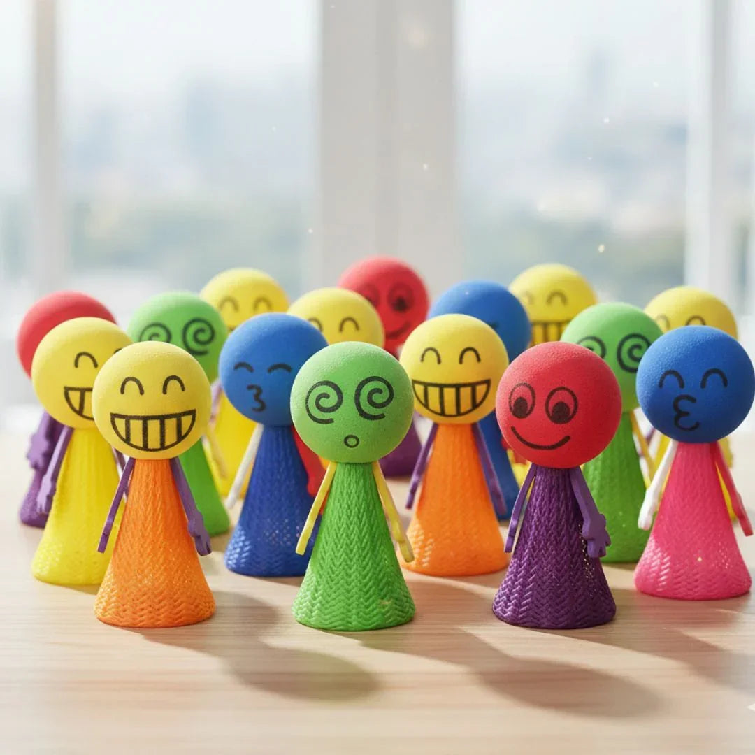 Funny Emoji Jumping Pop Toys | Colorful Push-Pop Toys for Kids ( 1 pop)