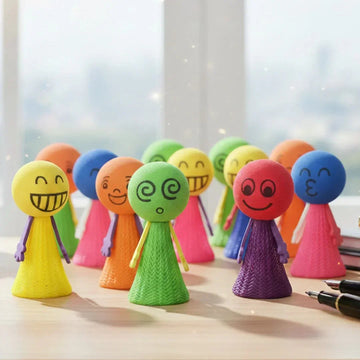 Funny Emoji Jumping Pop Toys | Colorful Push-Pop Toys for Kids ( 1 pop)