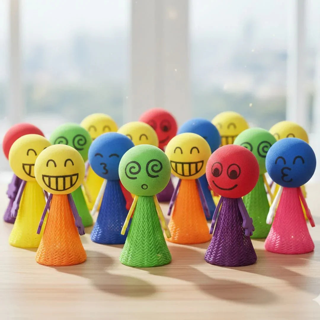 Funny Emoji Jumping Pop Toys | Colorful Push-Pop Toys for Kids ( 1 pop)