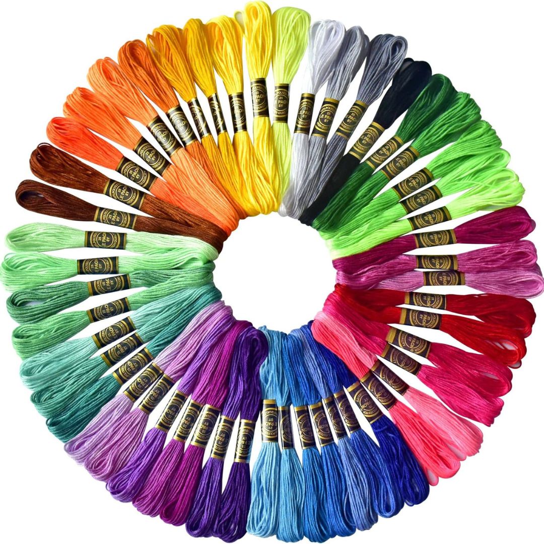 Threads Soft Cotton Mix Colors l 8 Meters each l Pack of 1 contains 100 threads