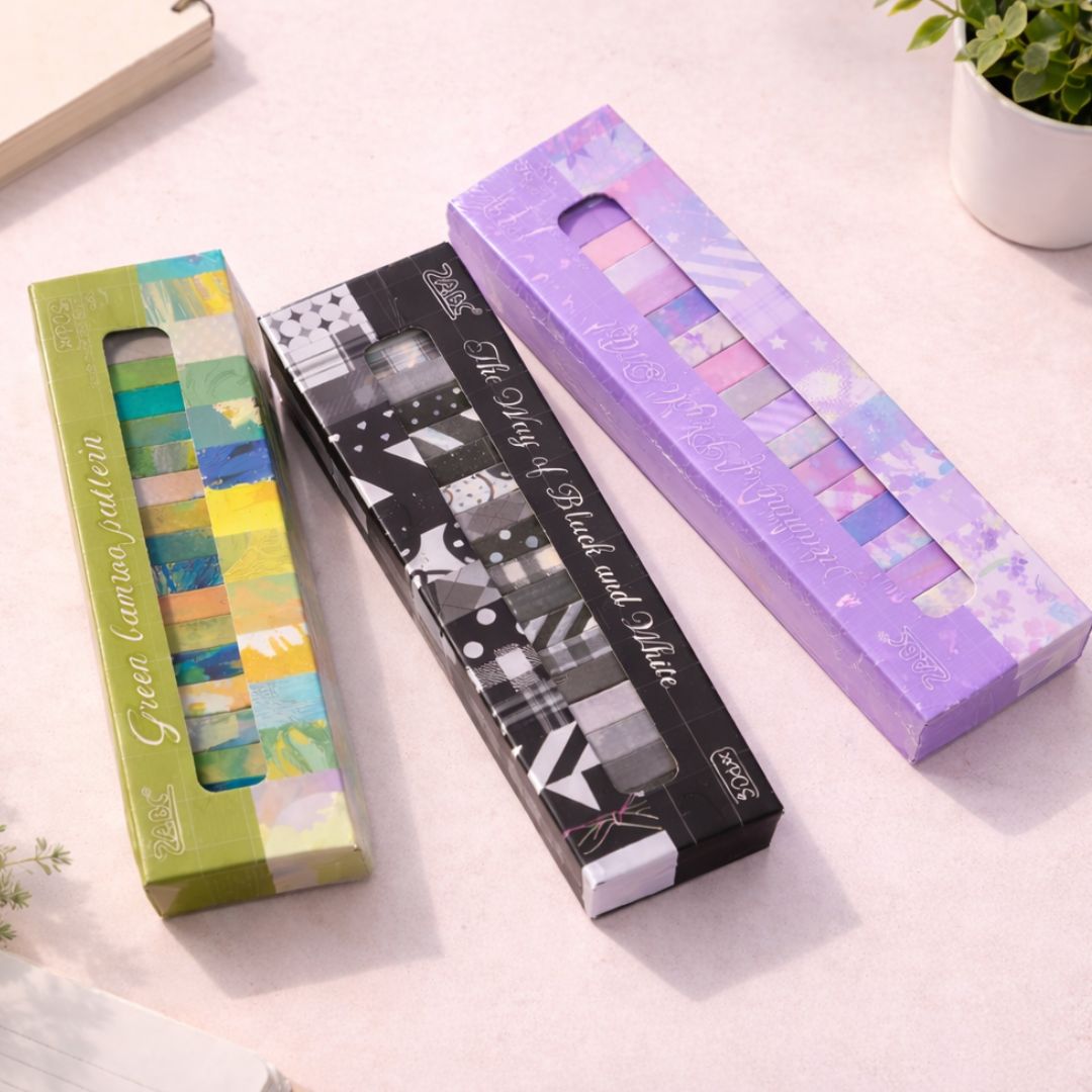 Premium Aesthetic Decorative Border Washi Tape Set l Pack of 1 contains 20 tapes