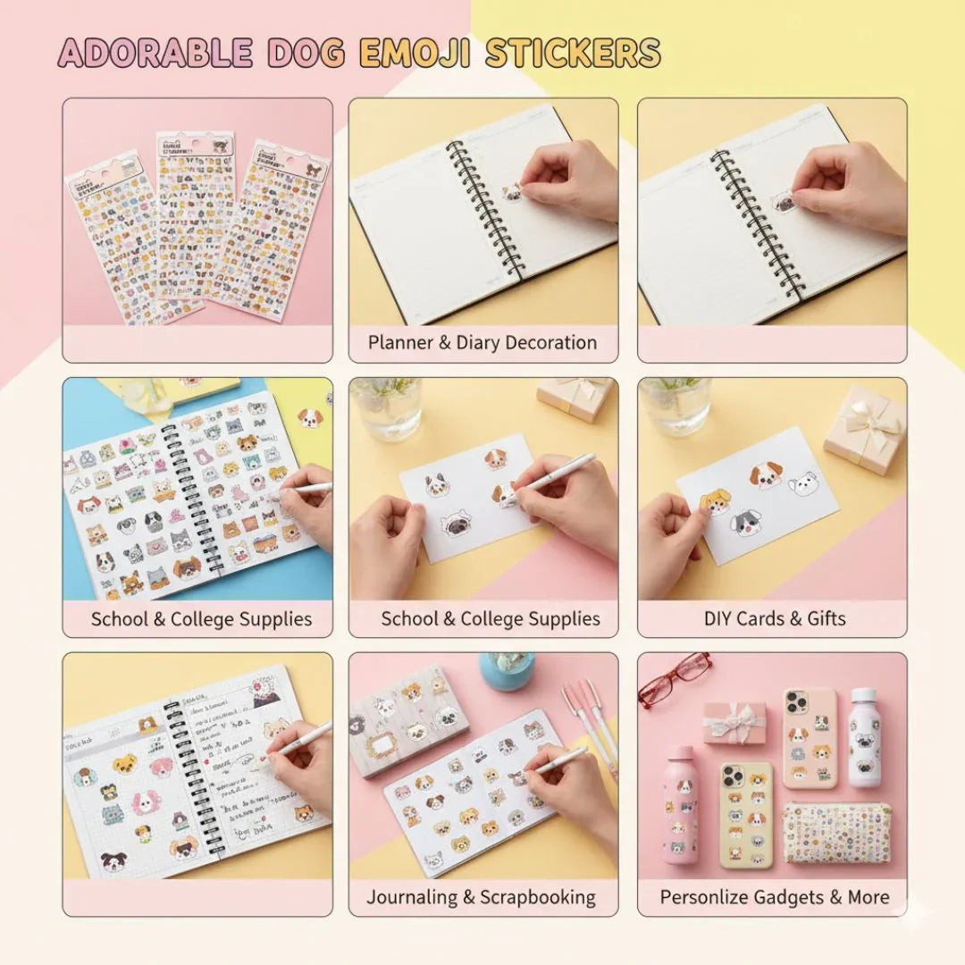 Cute animal emoji sticker l pack of 1 sheet