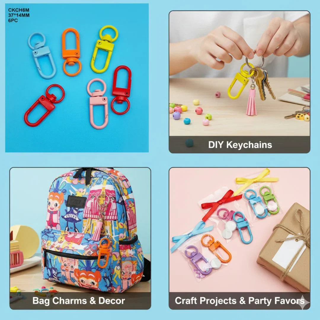 Ckch6M Candy Key Chain Hook 6Pc Multi 37*14Mm