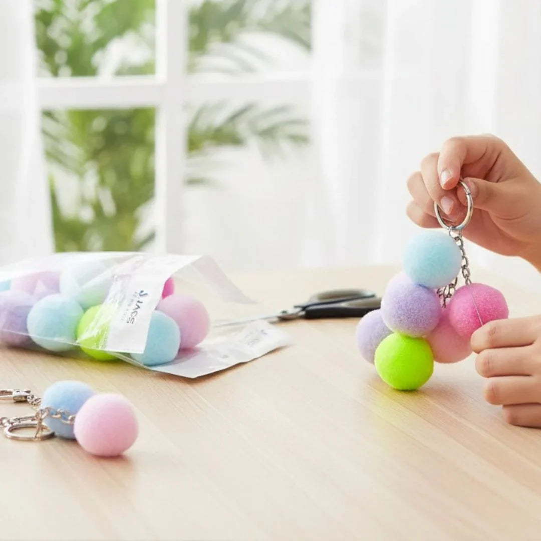 Poam Poam Ball Pastel Colors 4CM 10Pics PPB03