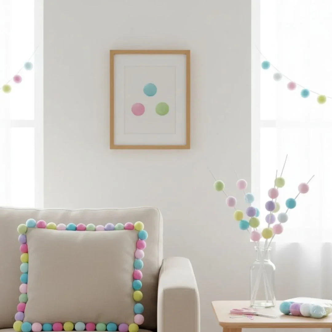 Poam Poam Ball Pastel Colors 4CM 10Pics PPB03