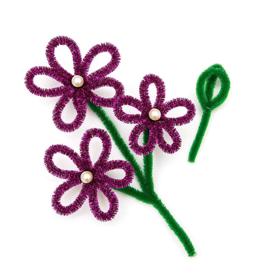 Pipe Cleaner Glitter 100Pc D Purple (T30)