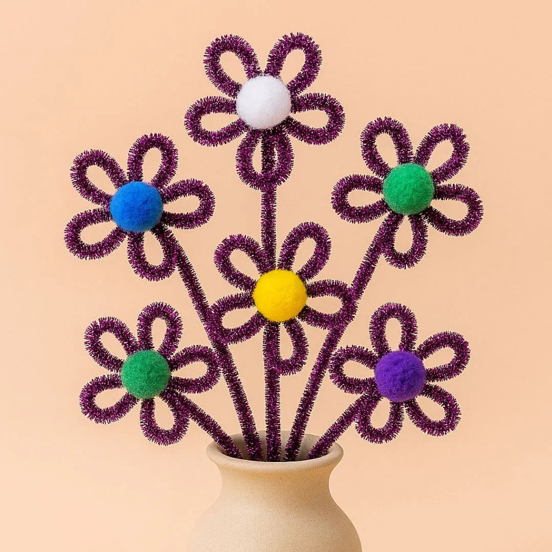 Pipe Cleaner Glitter 100Pc D Purple (T30)