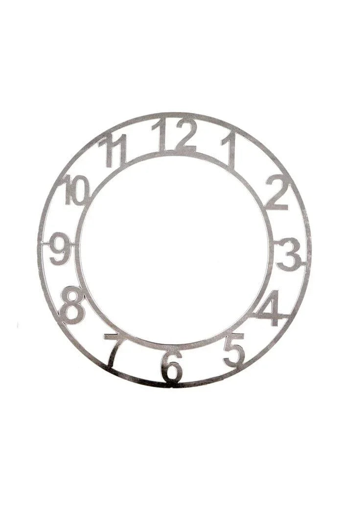 Acrylic Cutout Number Clock 8Inch Silver Acncl8Sr