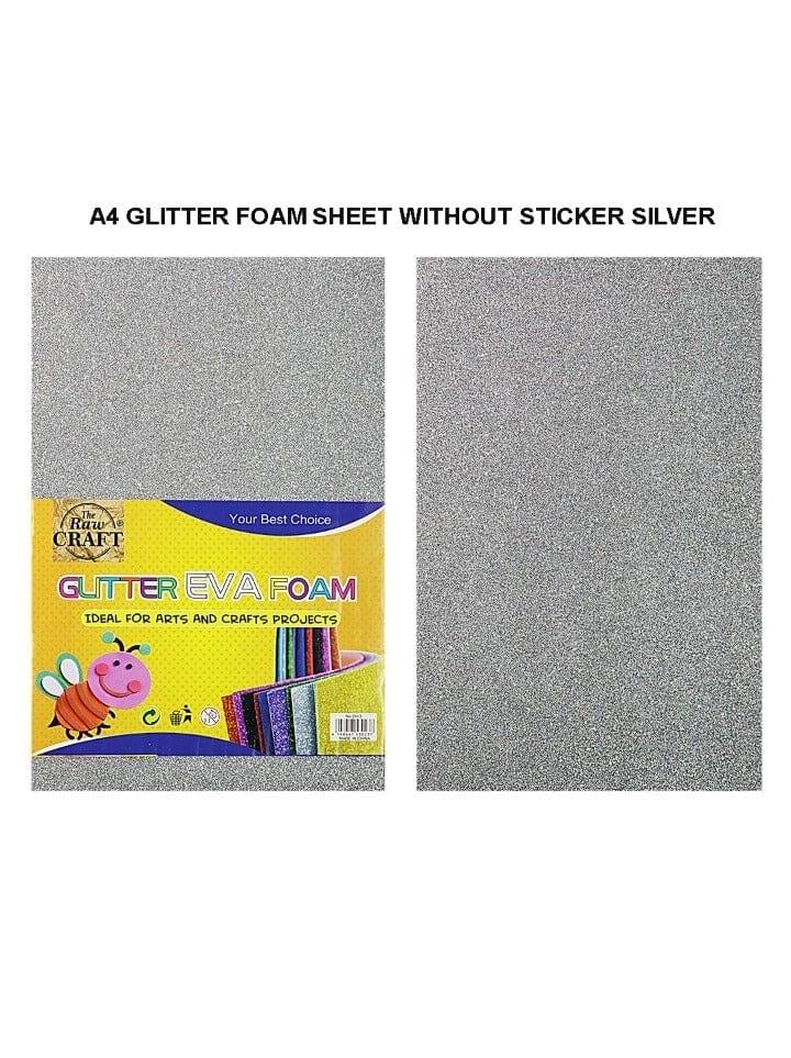 A4 Glitter Foam Sheet Without Stick Silver Ch3-A4Sr