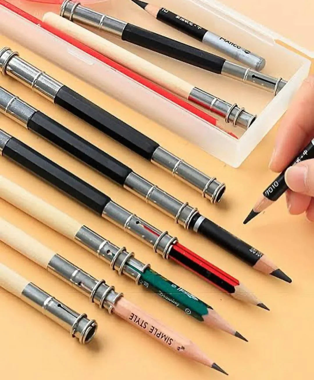 Pencil Extender/Lengthener with Metal Heads