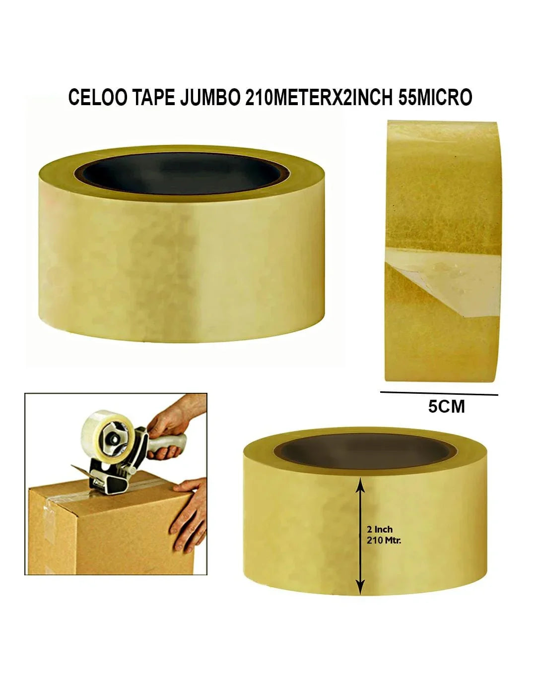 Cello Tape Jumbo 210Meterx2Inch 55Micro Ct210X2