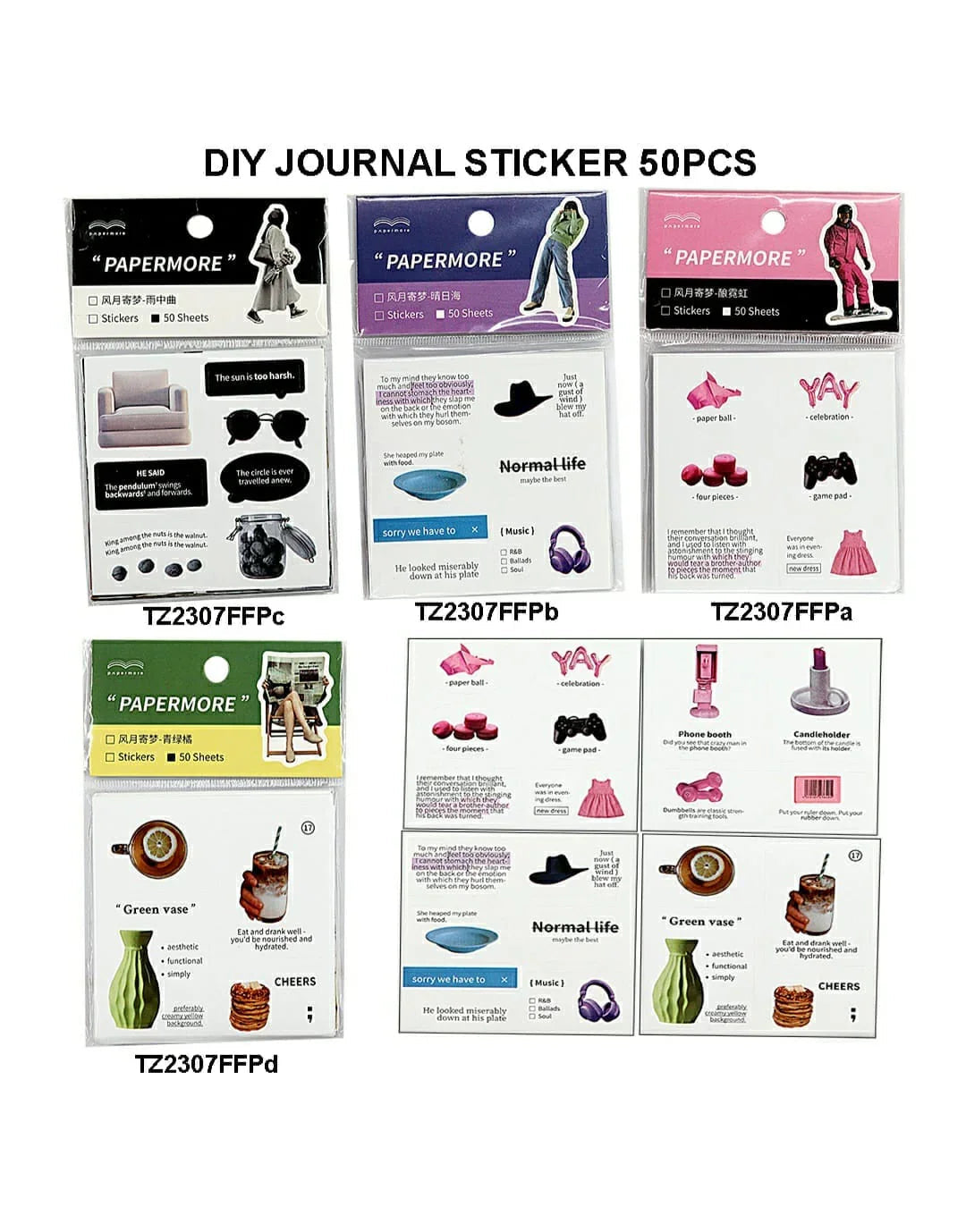 Diy Journal Sticker 50Pcs 214 Tz2307Ffp