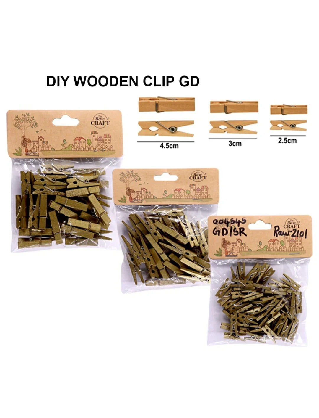 Diy Wooden Clip Gd/Sr Raw2101