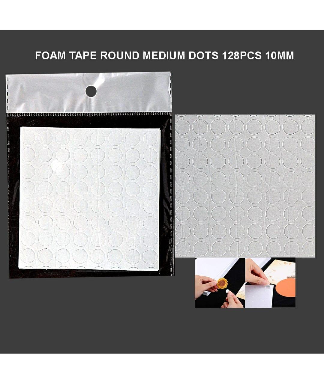 Foam Tape Round Medium Dots 10Mm 128Pcs Raw4301