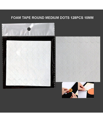 Foam Tape Round Medium Dots 10Mm 128Pcs Raw4301
