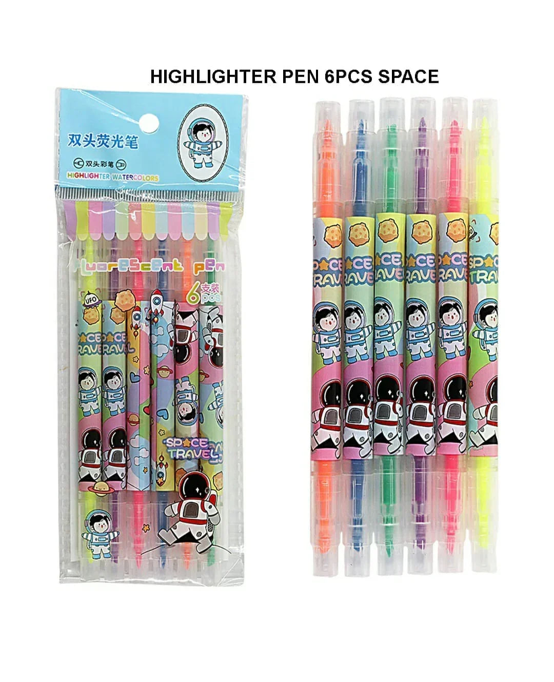 Highlighter Pen 6Pcs Space Qbt2778-1