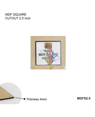 Mdf Cutout Square 2.5X2.5Inch Mdfs2.5X2.5