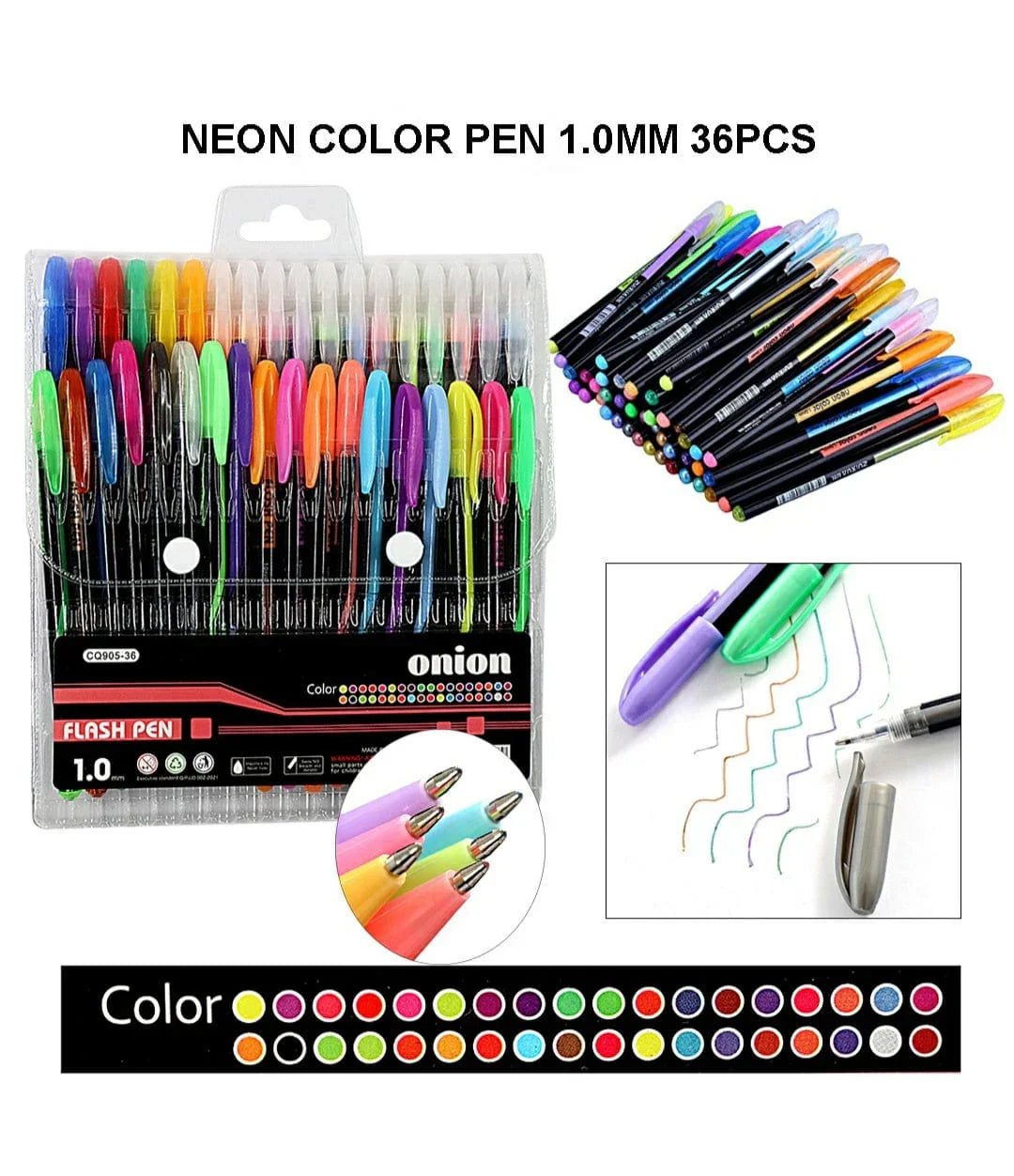 Neon Color Pen 1.0Mm 36Pcs Hg6107-36 Cq905-36